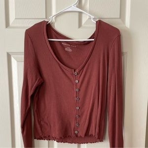American Eagle Outfitters Rose Button Top